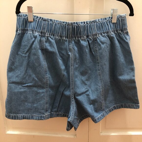 Madewell Denim Pull-On Paperbag Shorts in Bunten Wash (NWT) - Picture 5 of 7